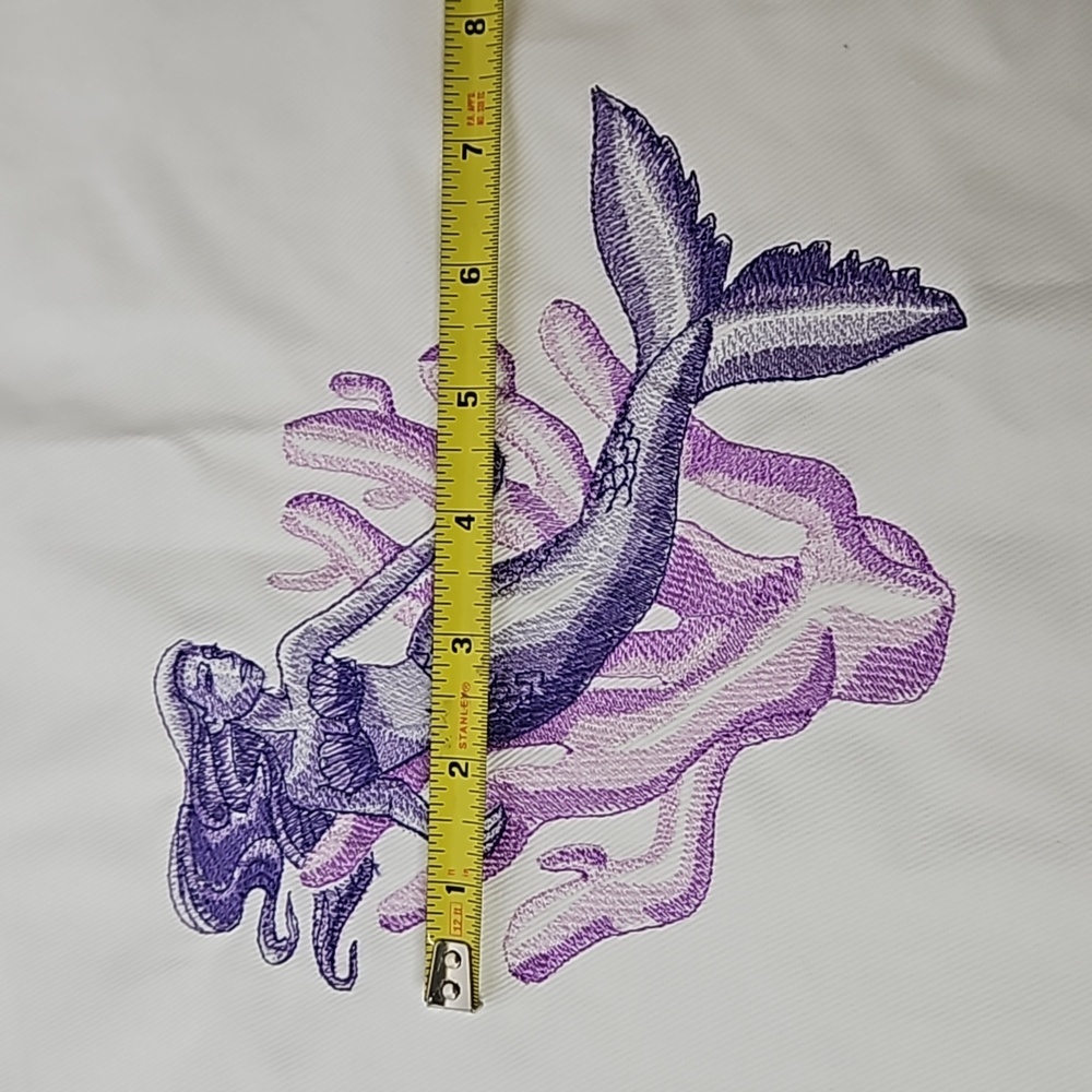 Machine Embroidered Purple Mermaid Sample Panel - Picture 5 of 6